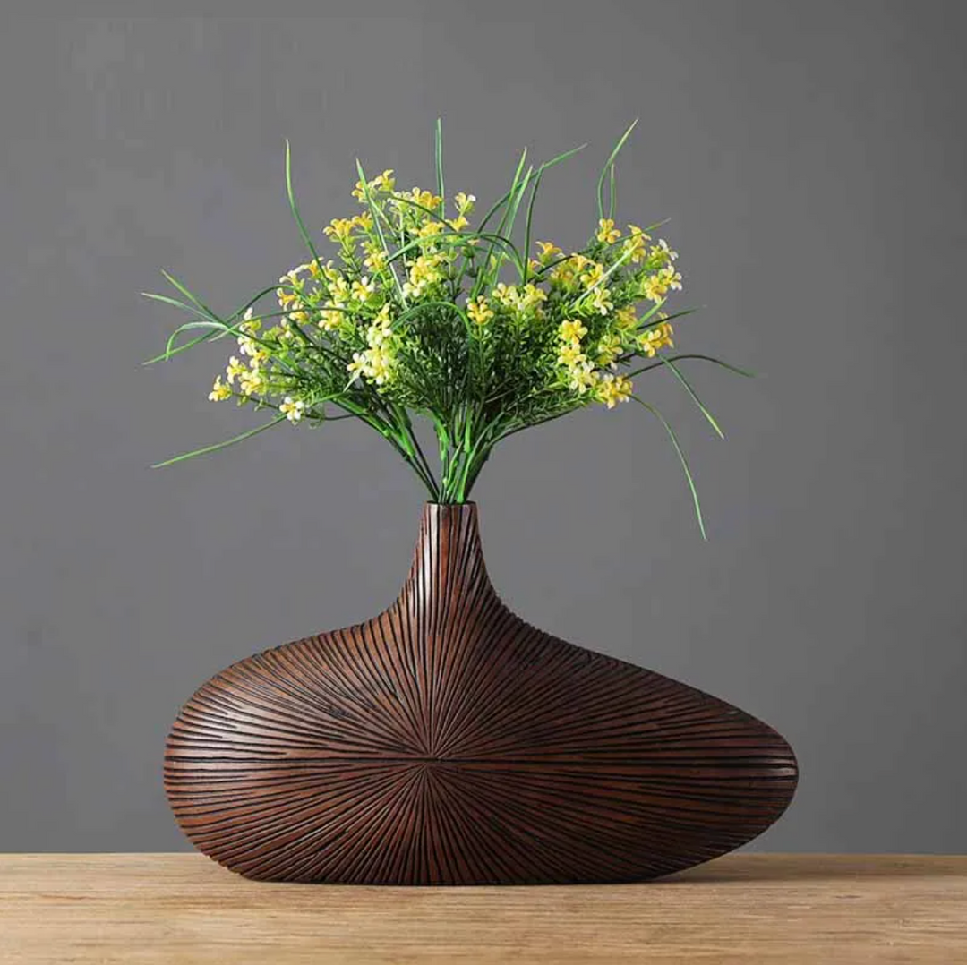 Stornfield | ClayAura Sahara Carved Vase | Handmade | Modern Home Decor | Elegant Design
