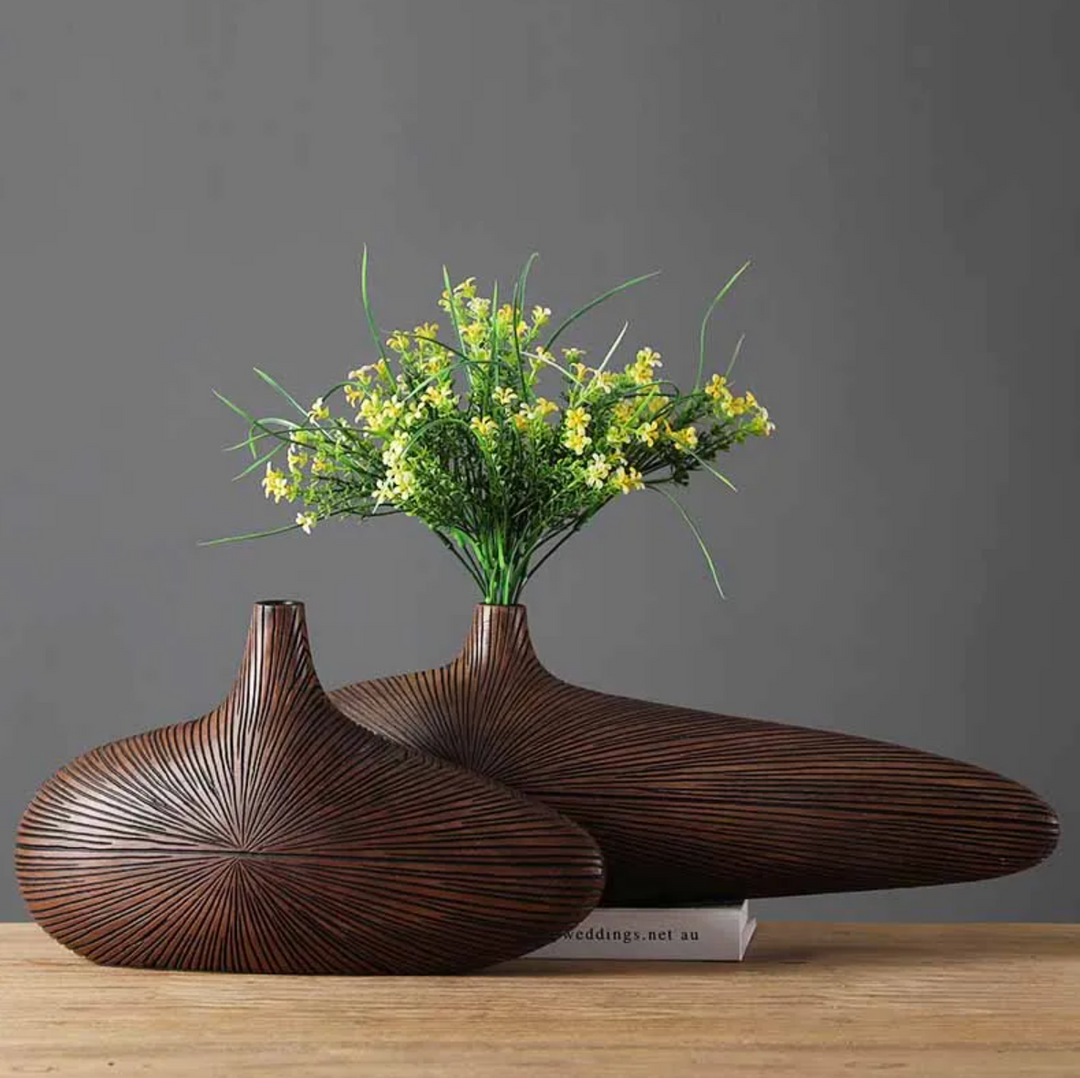Stornfield | ClayAura Sahara Carved Vase | Handmade | Modern Home Decor | Elegant Design