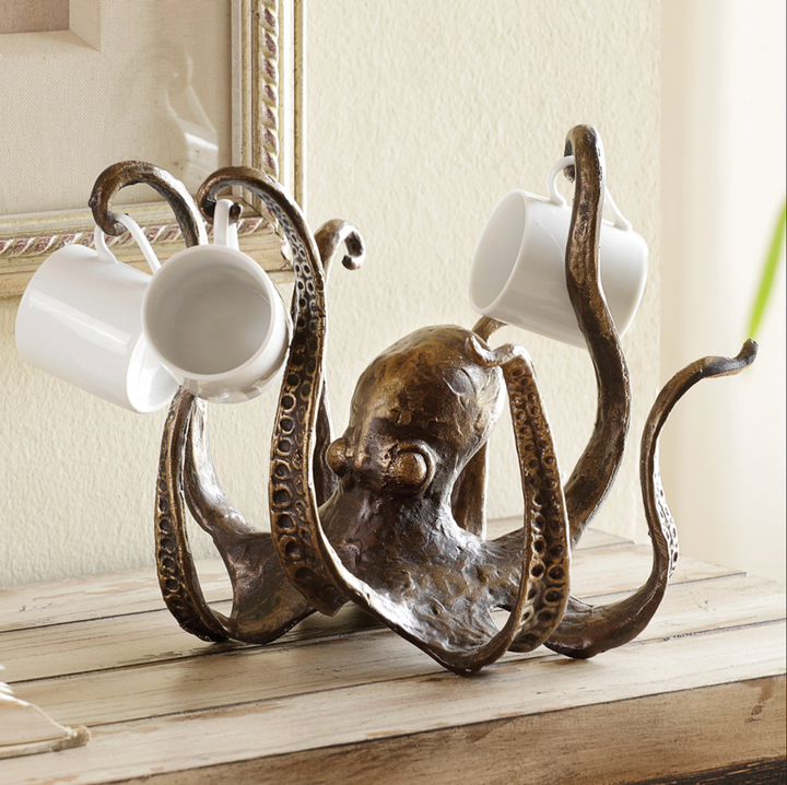 Kraken - Octopus Design Rustic Cruch Holder Bowl