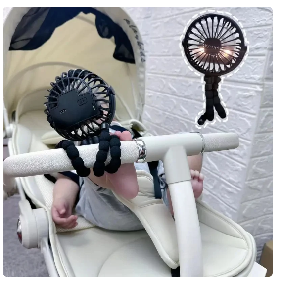 Stroller fan without rotor blades – Portable, Rechargeable & Safe for Babies | LittleChill CoolBreeze | Stornfield