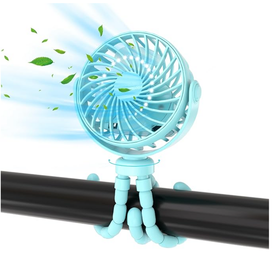 Stroller fan without rotor blades – Portable, Rechargeable & Safe for Babies | LittleChill CoolBreeze | Stornfield