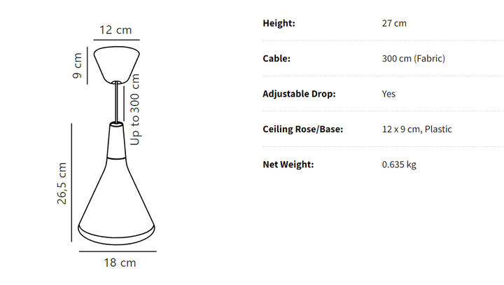 Arren Pendant Lamp Modern Conical Design | Stornfield