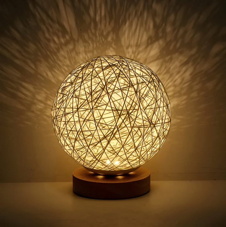 TwineGlow Light - Modern USB Rechargeable Rattan Table Lamp | Stornfield