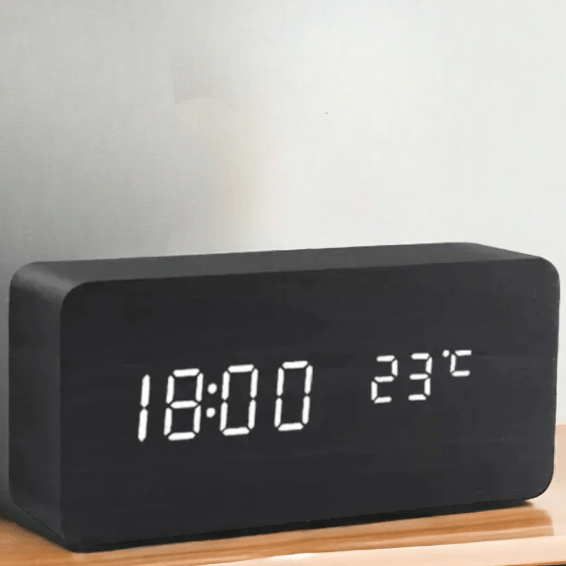 Voice-Activated LED Wood Clock | Stornfield