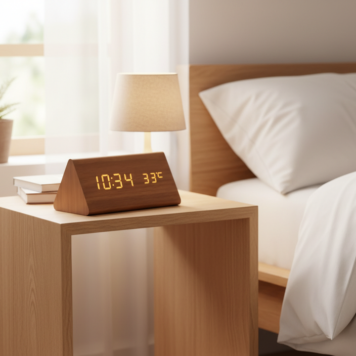 Voice-Activated LED Wood Clock | Stornfield