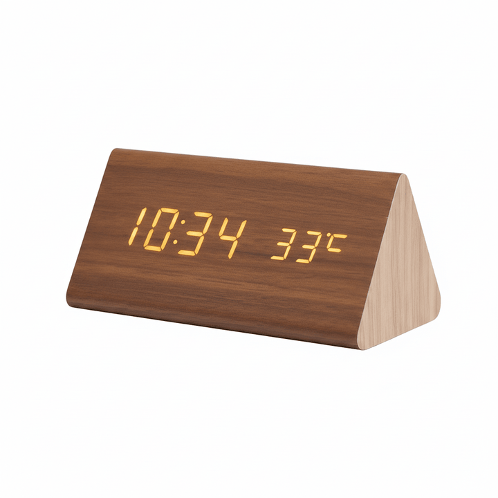 Voice-Activated LED Wood Clock | Stornfield