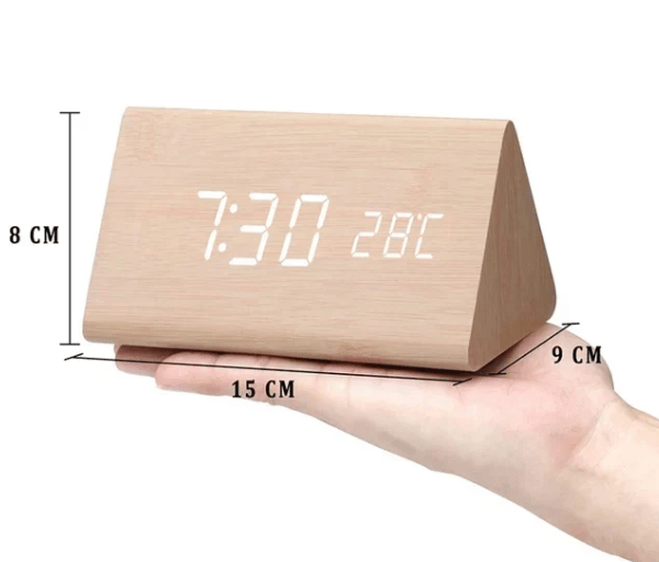 Voice-Activated LED Wood Clock | Stornfield