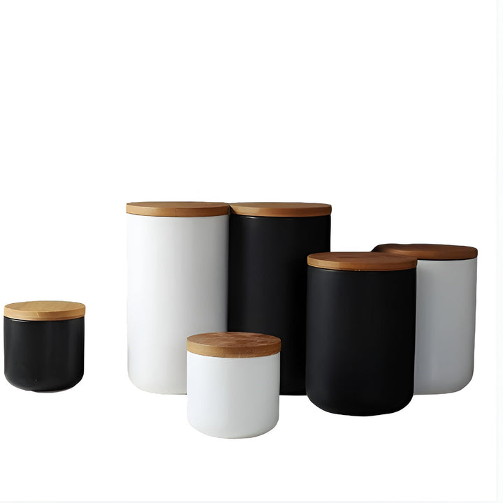Ceramic storage container with bamboo lid – Natural design | Fresh storage for home | Stornfield