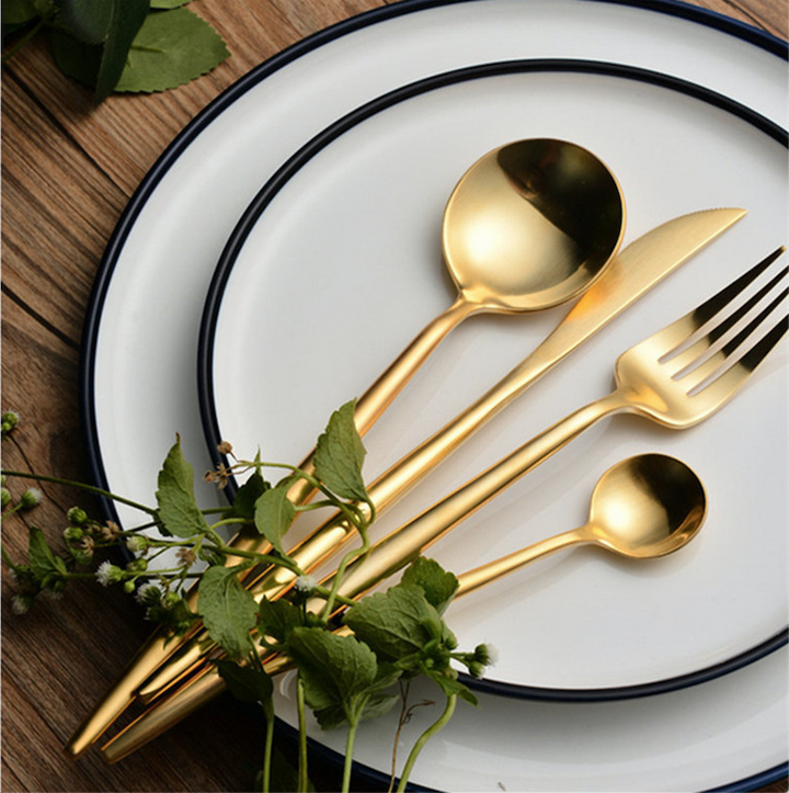 Arya Gold Cutlery Set – Elegant Simplicity in Gold | Stornfield