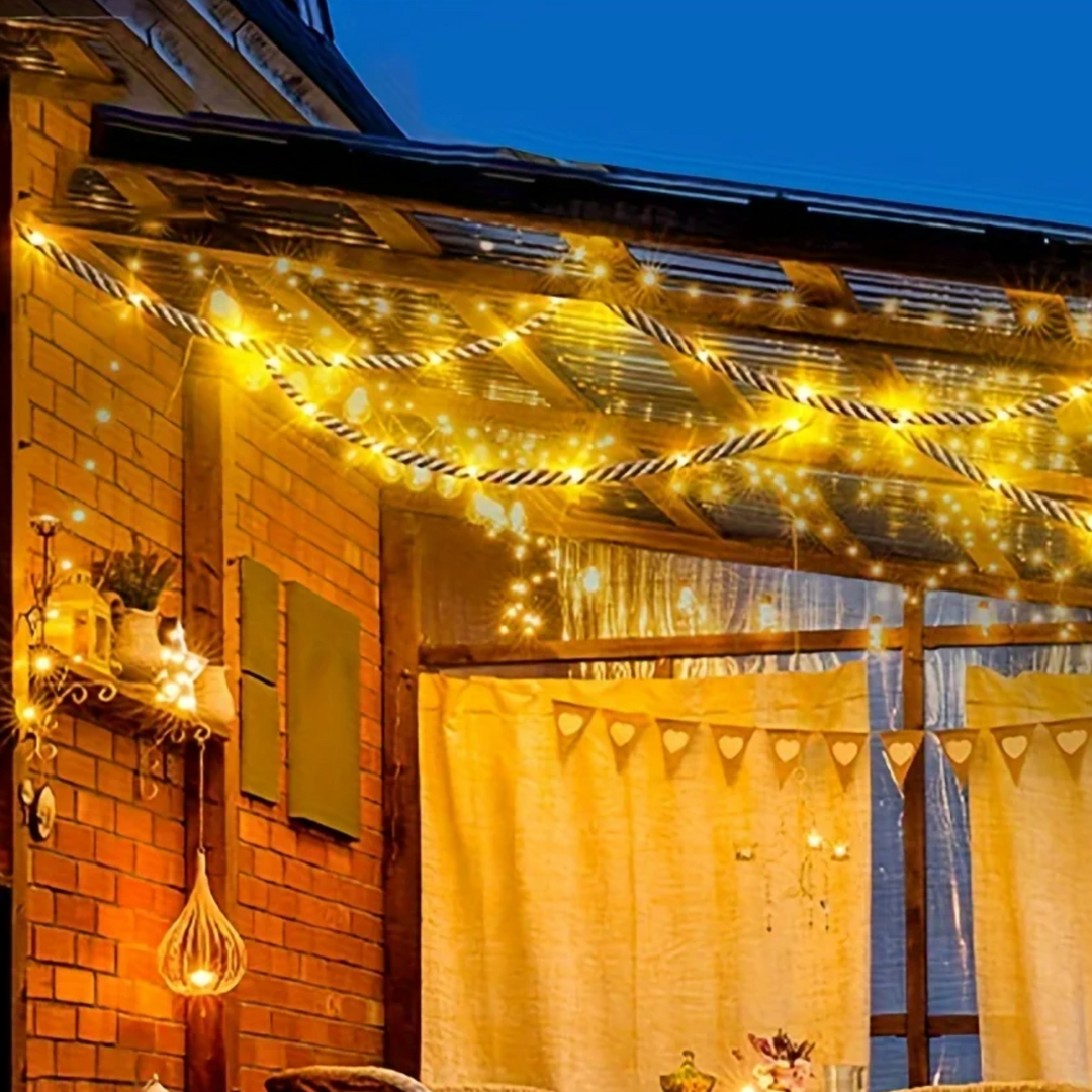 Stornfield | SolarRope | Solar-Powered Hemp Rope Light | Durable Decorative Lighting for Gardens and Patios