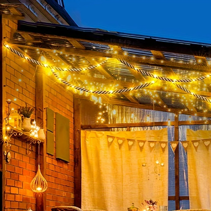 Stornfield | SolarRope | Solar-Powered Hemp Rope Light | Durable Decorative Lighting for Gardens and Patios