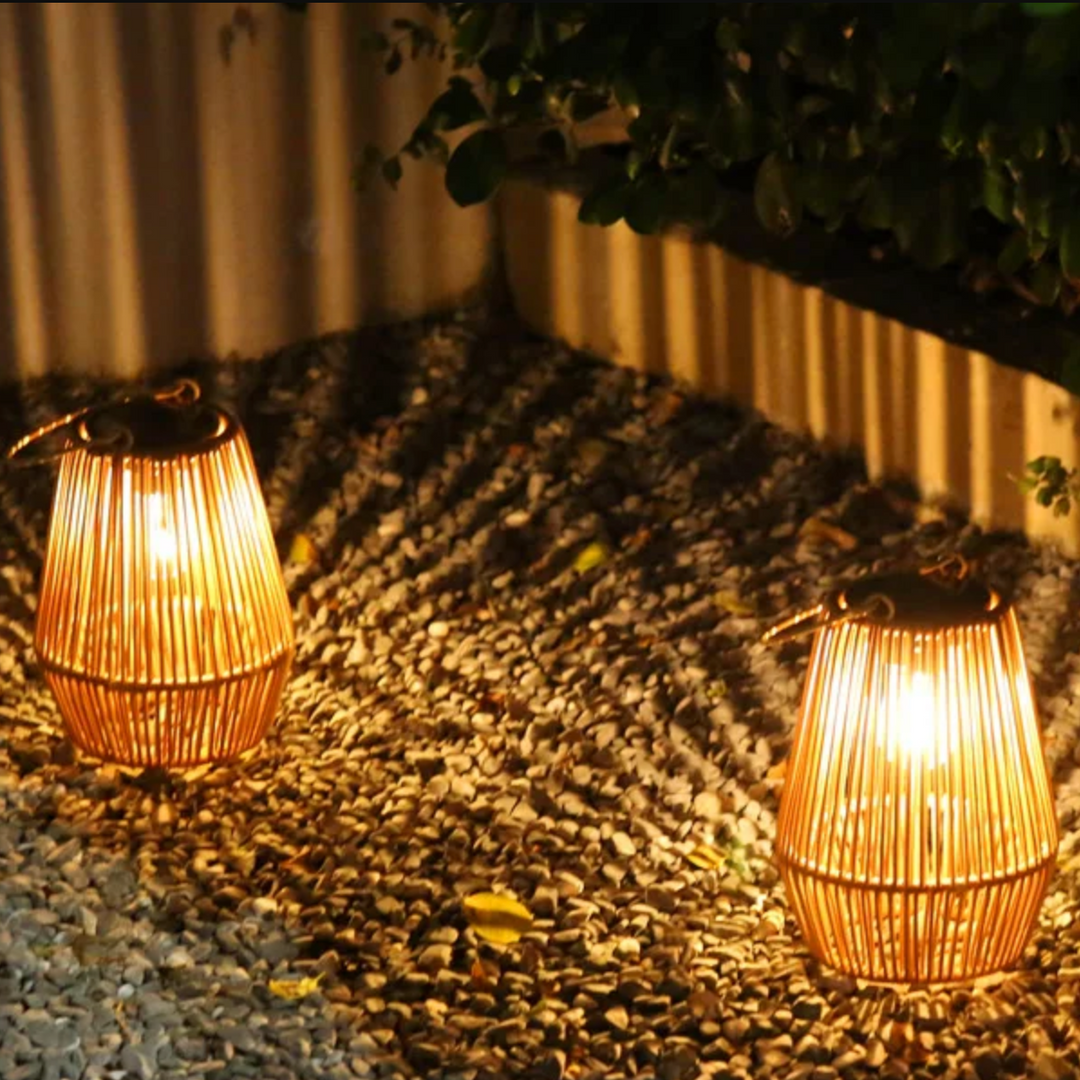 Stornfield Solar Rattan Lantern