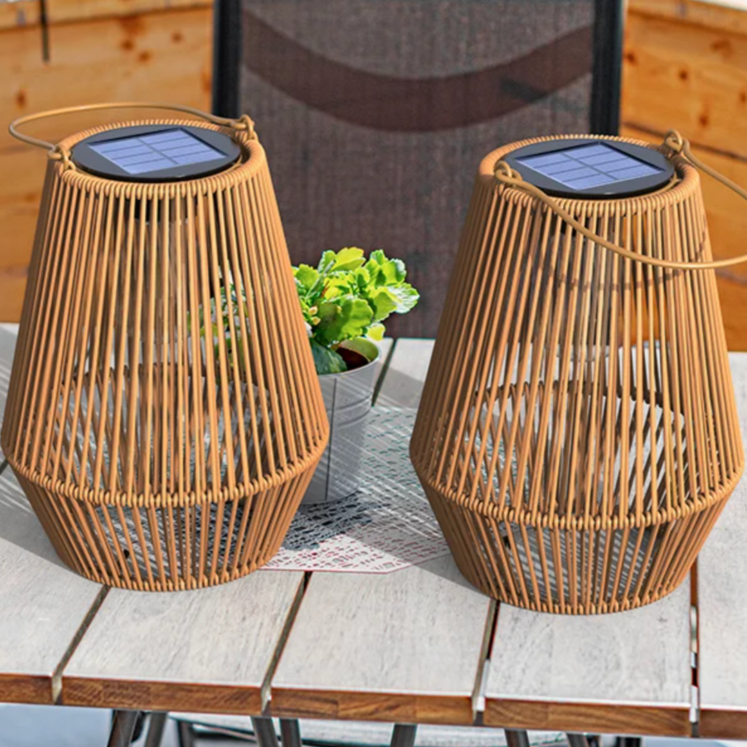 Stornfield Solar Rattan Lantern