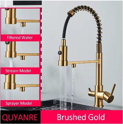 Sandsberg Black Filter Kitchen Faucet with Dual Outlet – Mixing Tap with Water Filter for Kitchens, Water Treatment and Cleaning | Stornfield