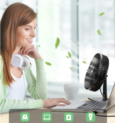 Mira Oscillating USB Fan – Quiet, Compact & 4 Speeds for Desks and Nightstands | Stornfield