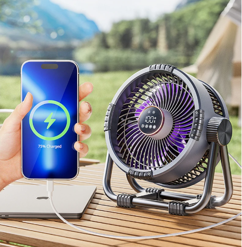 Riley 3-in-1 Camping Fan with LED and Powerbank – 20,000mAh Outdoor Fan with Hook & Remote Control | Stornfield