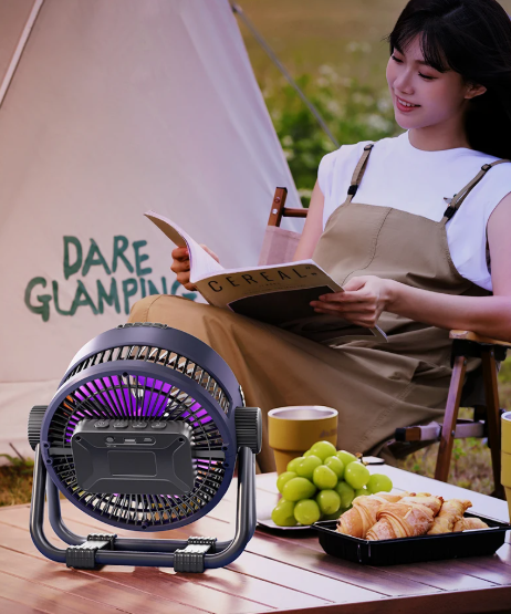 Riley 3-in-1 Camping Fan with LED and Powerbank – 20,000mAh Outdoor Fan with Hook & Remote Control | Stornfield