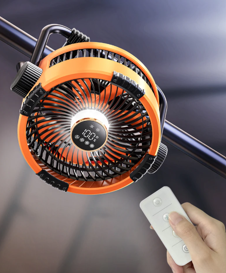Riley 3-in-1 Camping Fan with LED and Powerbank – 20,000mAh Outdoor Fan with Hook & Remote Control | Stornfield