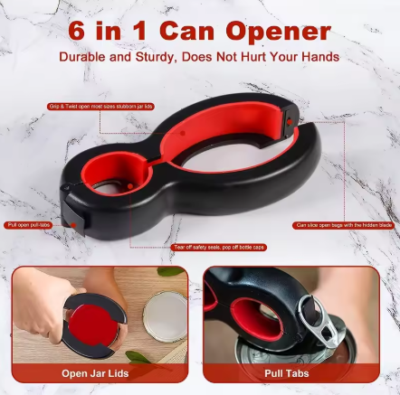 6-in-1 kitchen opener for bottles & jars | Stornfield