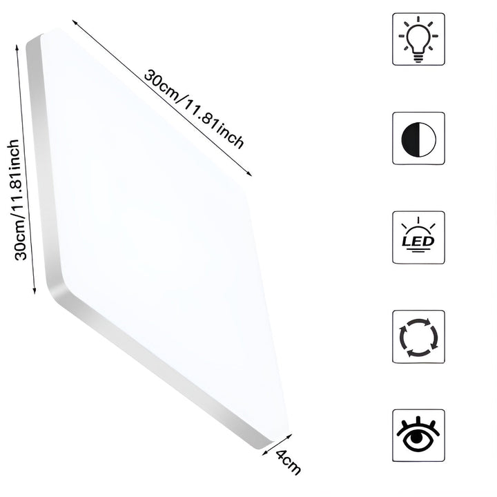Square LED Ceiling Light – Even, Pleasant Light | SuitaStornfielde for Living Room & Bathroom | Stornfield
