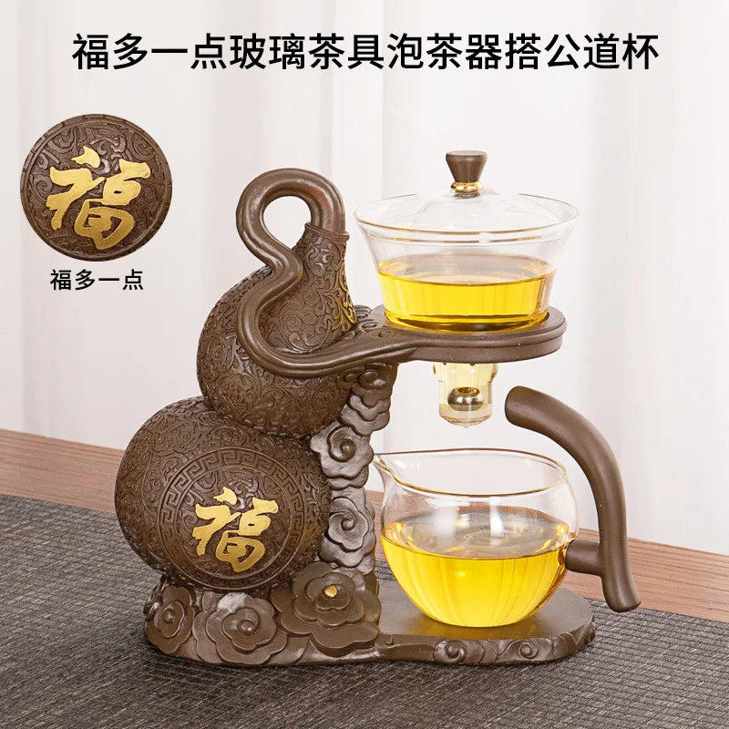 Stornfield | Kung Fu Teapot Magnetic Semi-Automatic Household Glass Tea Making Tool Tea Set