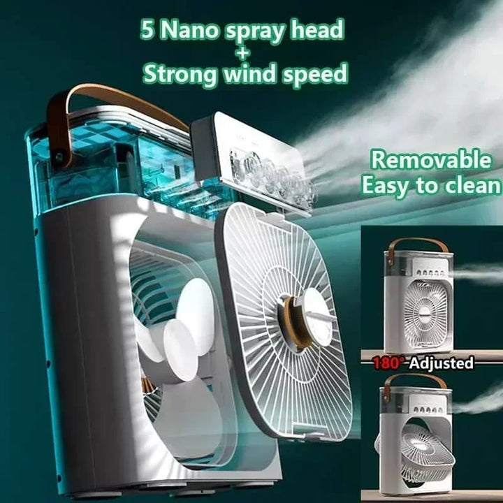 3 In 1 Fan AIr Conditioner Household Small Air Cooler LED Night Light Portable Humidifier Air Adjustment Fan Office Home Fan New | Stornfield
