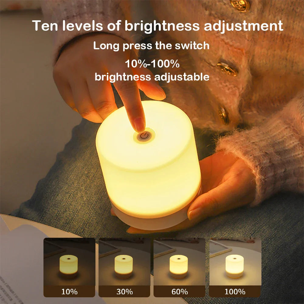 Stornfield | Creative USB Bedside Lamp - Touch Dimmable LED Night Light for Bedroom and Student Dormitory
