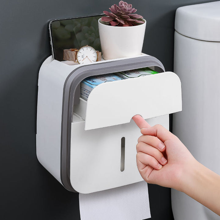 Wall-Mounted Bathroom Organizer Tissue Box Holder | Stornfield