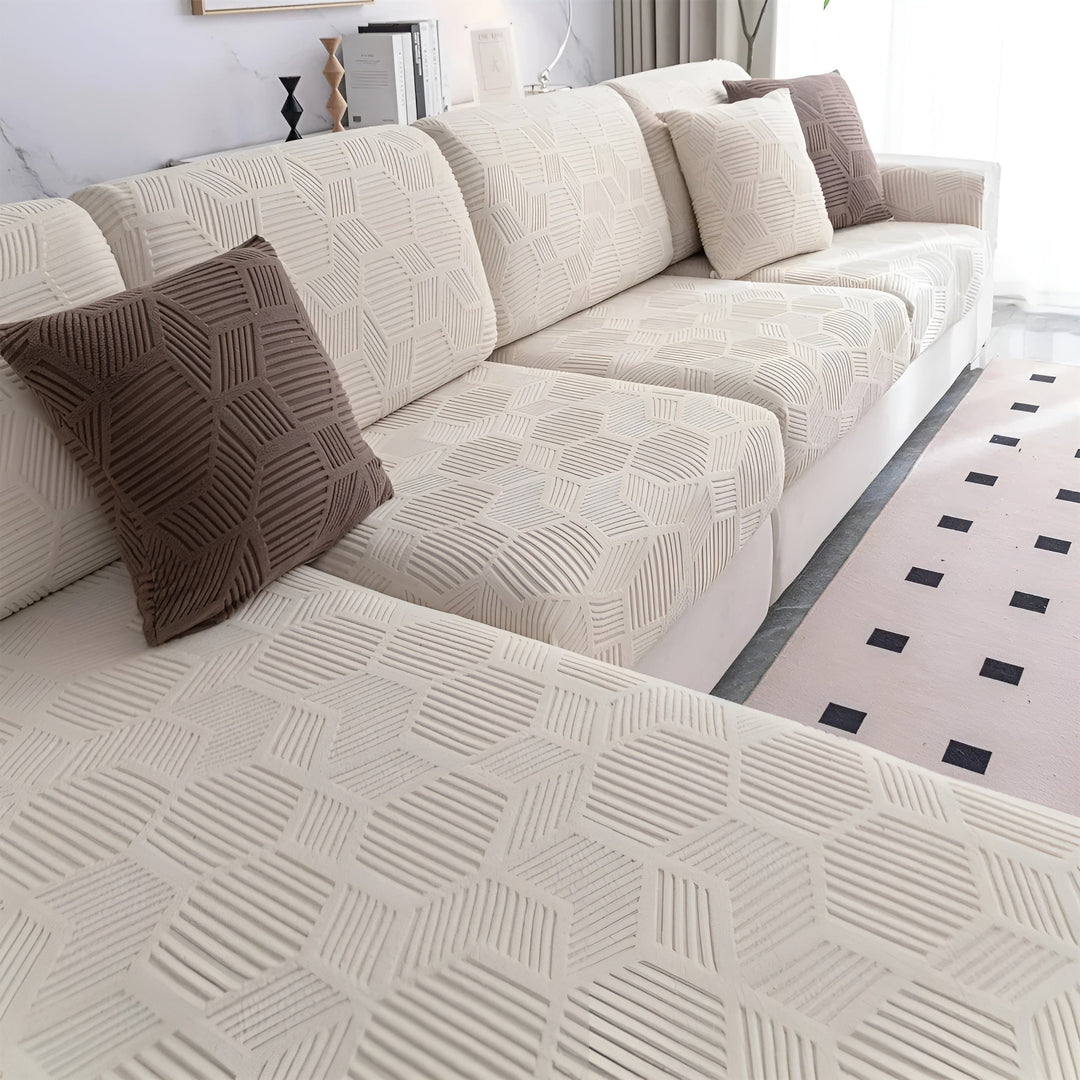 Jacquard Sofa Cover with Geometric Pattern – Soft & Pet-Friendly | Perfect for Protection and Cozy Living Spaces | Stornfield