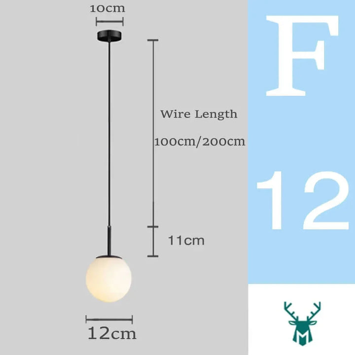 Stornfield | Mid-Century Modern Globe Glass Pendant Light