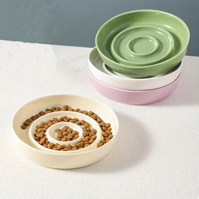 Ceramic Anti-Choking Feeding Bowl – Slow Feeding for Cats and Dogs | Stornfield