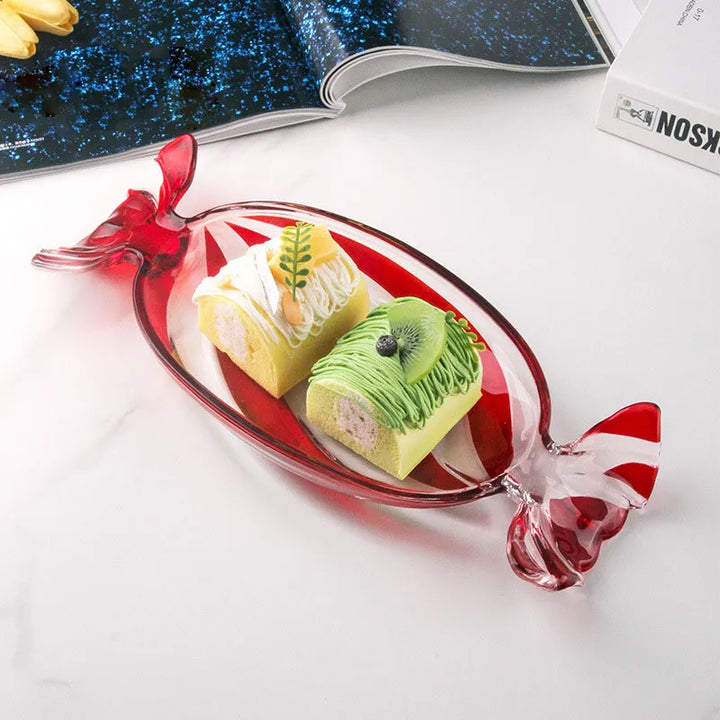 Candy-shaped glass snack plate | Stornfield