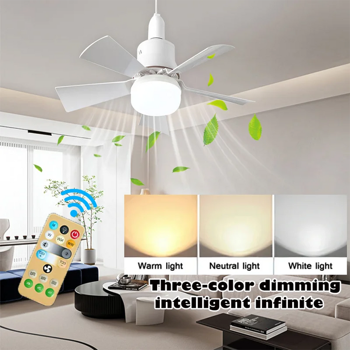 30W E27 Ceiling Fan Light with Remote - LED Dimming Function, Intelligent Silent Fan for Bedroom & Living Room | Stornfield