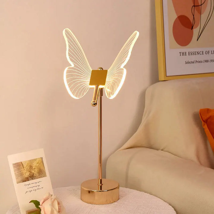 Butterfly LED Table Lamp in Retro Design - Decorative Desk Lamp for Living Room, Bedroom & Office | Stornfield