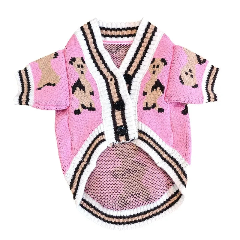 Stornfield striped knit warm dog cardigan