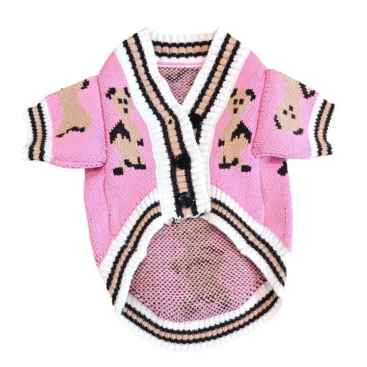 Stornfield striped knit warm dog cardigan
