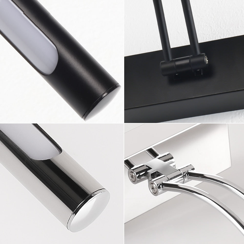 Stornfield | LED Wall Sconce 80-100cm - Modern Black/Silver Wall Lamp for Bathroom, Indoor Mounted Picture Light