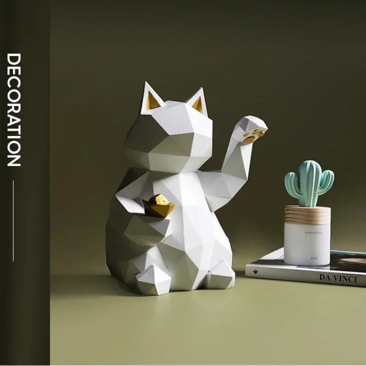 Stornfield | Nordic Minimalism Geometry Lucky Cat Statues