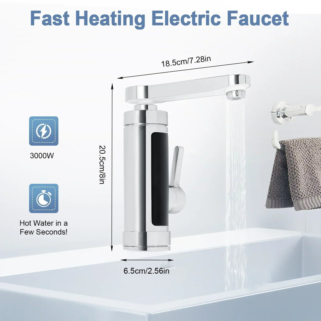 Stornfield | ThermoFlow 3000W Instant Heating Kitchen Tap with 360° Rotating Spout – Stainless Steel & Energy Efficient