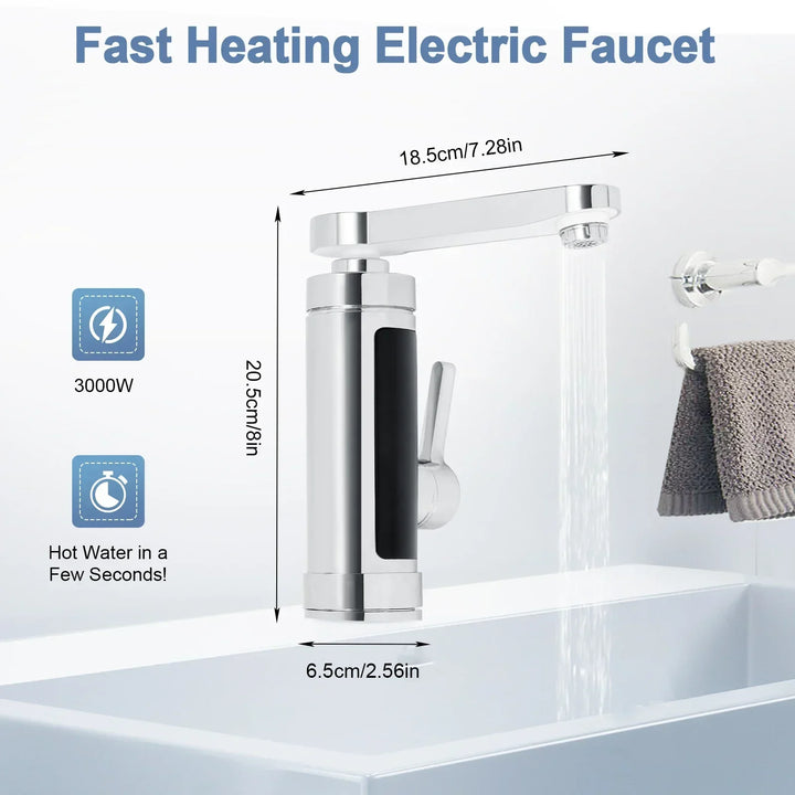 Stornfield | ThermoFlow 3000W Instant Heating Kitchen Tap with 360° Rotating Spout – Stainless Steel & Energy Efficient