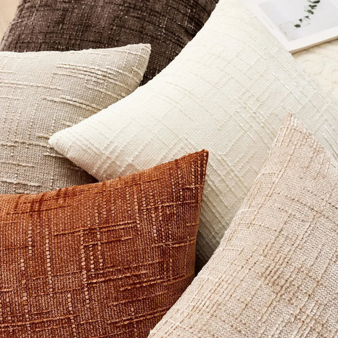 Chenille Sofa cushion cover – Soft solid design | Elegant decoration for living & bedrooms | Stornfield
