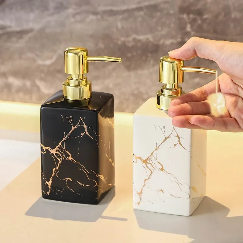 Marble Ceramic Soap & Shampoo Dispenser - Modern Design | Stornfield