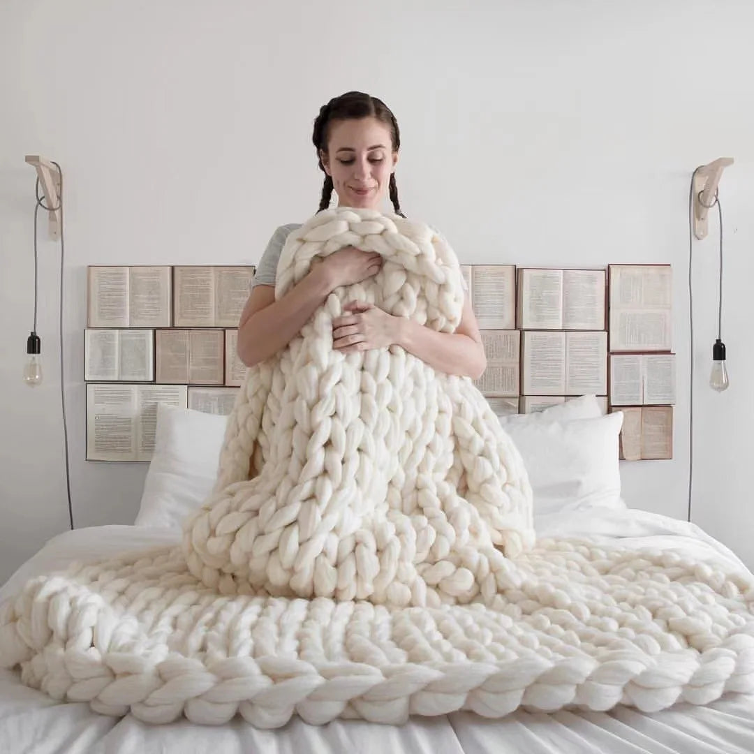 Stornfield | Chunky Knit Blanket – Cozy Wool Blanket for Every Room – Soft & Warm – Perfect for Sofa and Bed