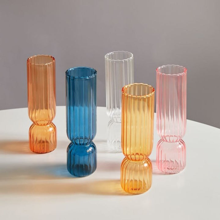 Cylindrical glass vase with scalloped rim | Stornfield
