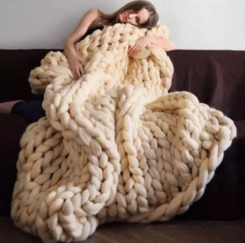 Stornfield | Chunky Knit Blanket – Cozy Wool Blanket for Every Room – Soft & Warm – Perfect for Sofa and Bed