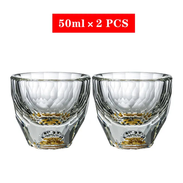 Stornfield | Crystal Whisky Glass Liqueur Glasses Sphere Sake and Shochu Cups Double Walls Thick Bottom Small Capacity Teacups