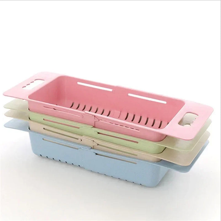 FlexDrain Draining Basket Kitchen – Adjustable Sink Organizer | Auto Drain & Fruit Vegetable Dryer | Space-saving Kitchen Accessory | Stornfield