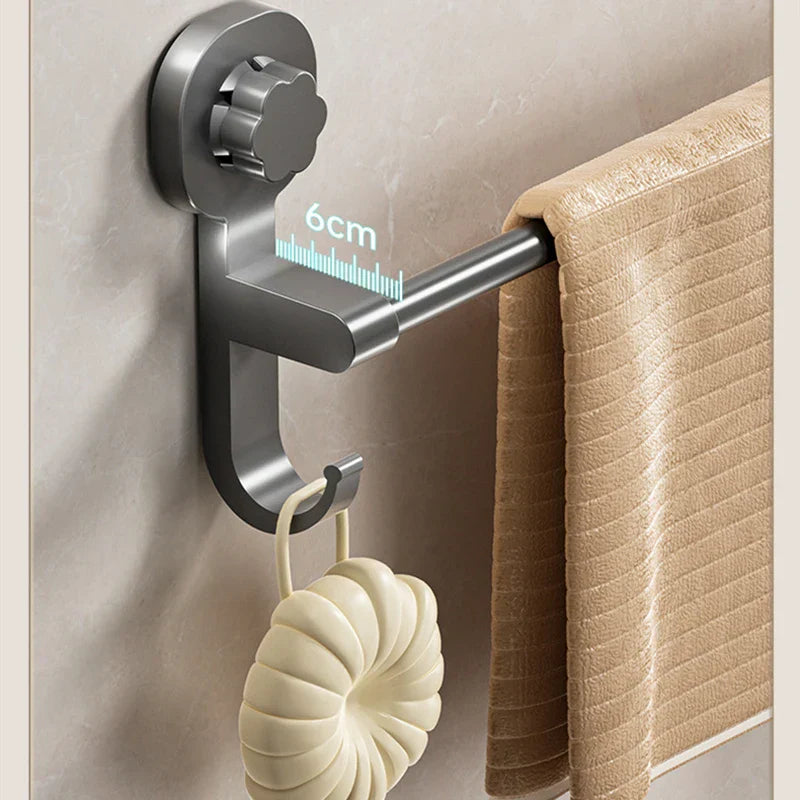 MagnaGrip Power Suction Cup Towel Holder – Black self-adhesive towel holder without drilling Stornfield