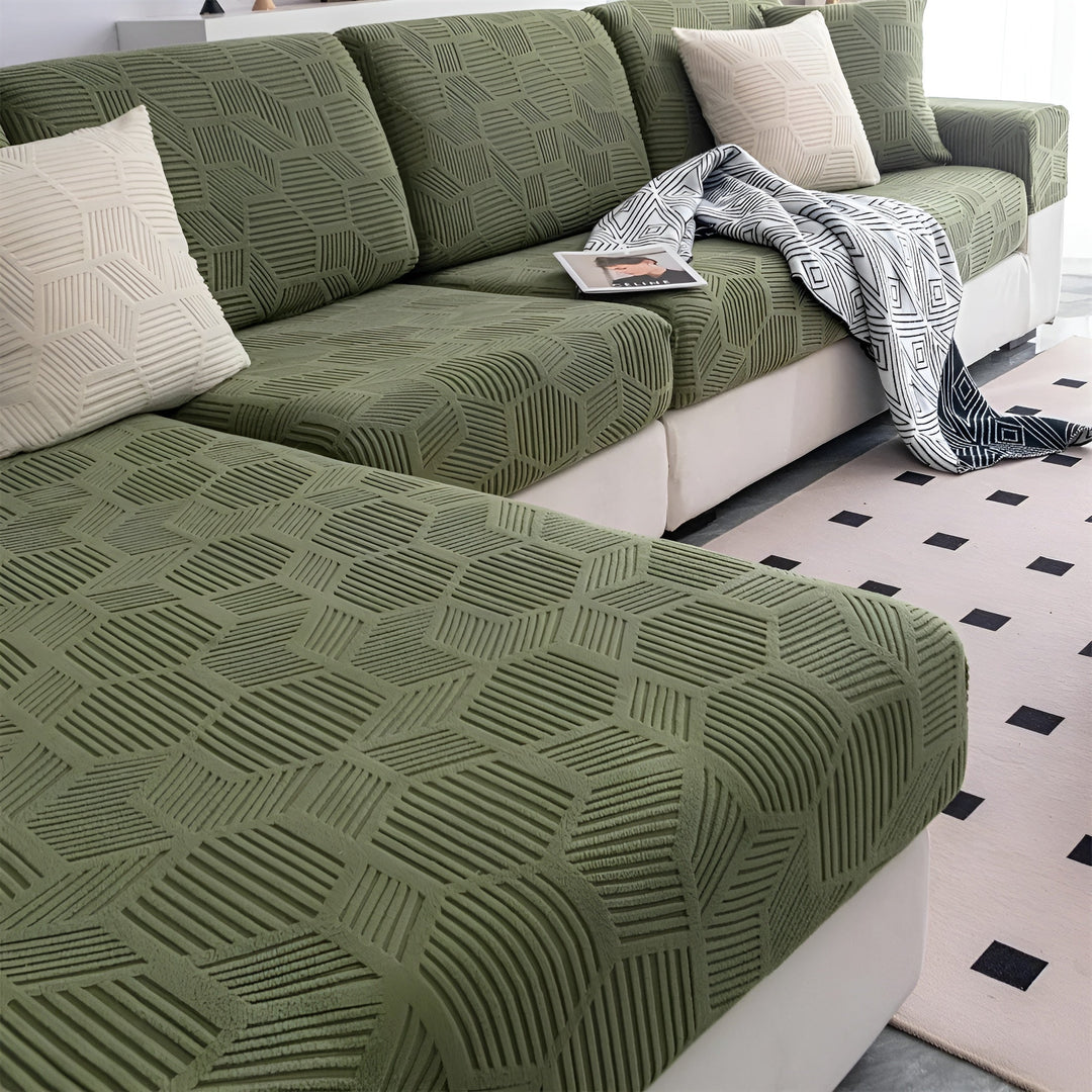 Jacquard Sofa Cover with Geometric Pattern – Soft & Pet-Friendly | Perfect for Protection and Cozy Living Spaces | Stornfield