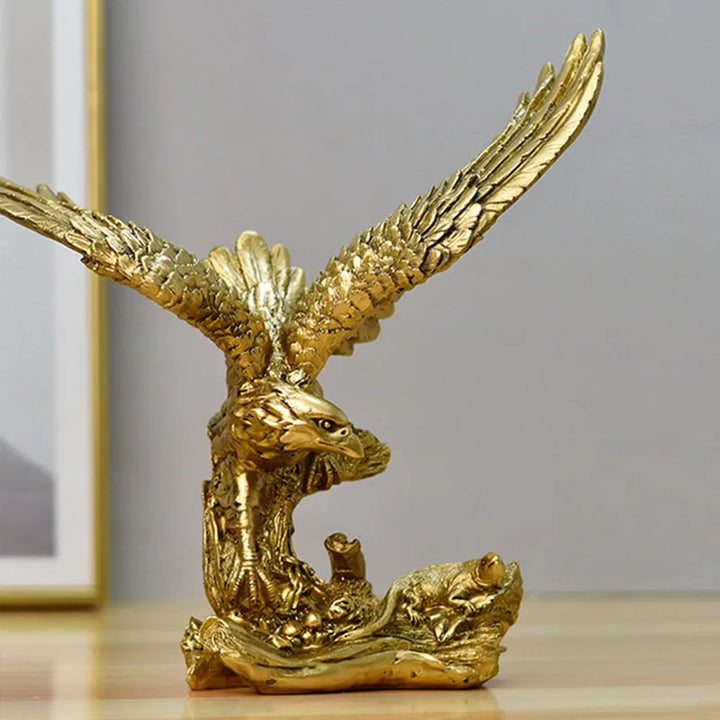 Stornfield | Resin Golden Eagle Statue Art Animal Model Collection Ornament Office Home Decor Feng Shui Simple Figurines